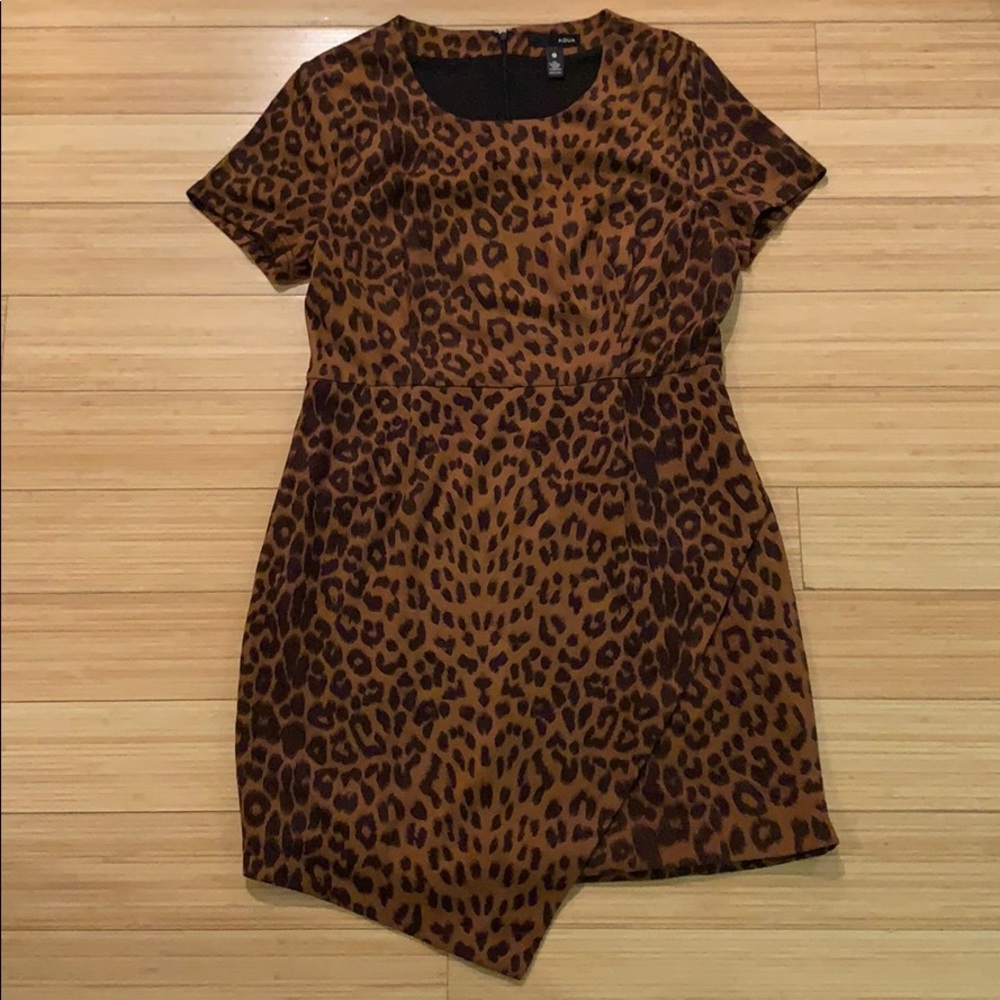 Aqua | Aymmetric cheetah dress